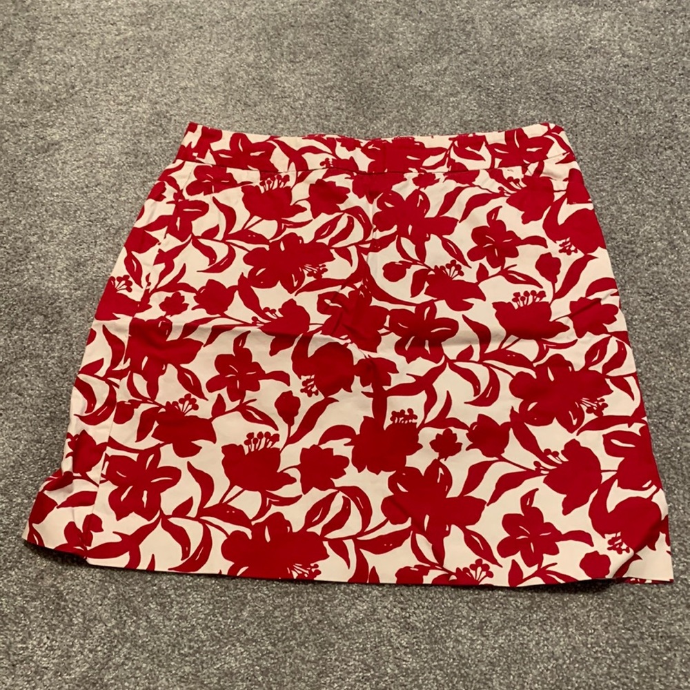 Vintage Red Floral Skirt